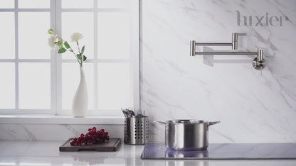 KTS17-TM Contemporary 2-Handle Wall-Mounted Pot Filler in Matte Black